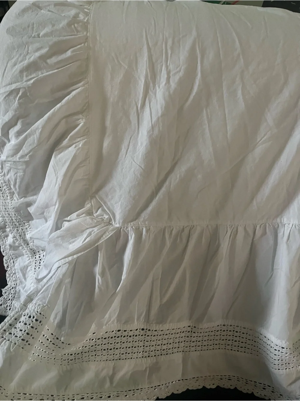 Pine Cone Hill Linen Embroidered Bed skirt